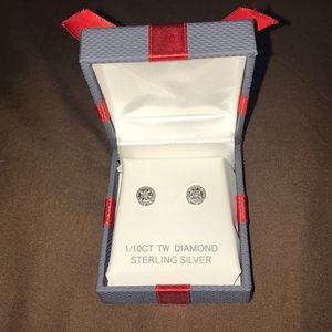 1/10ct diamond sterling silver earrings